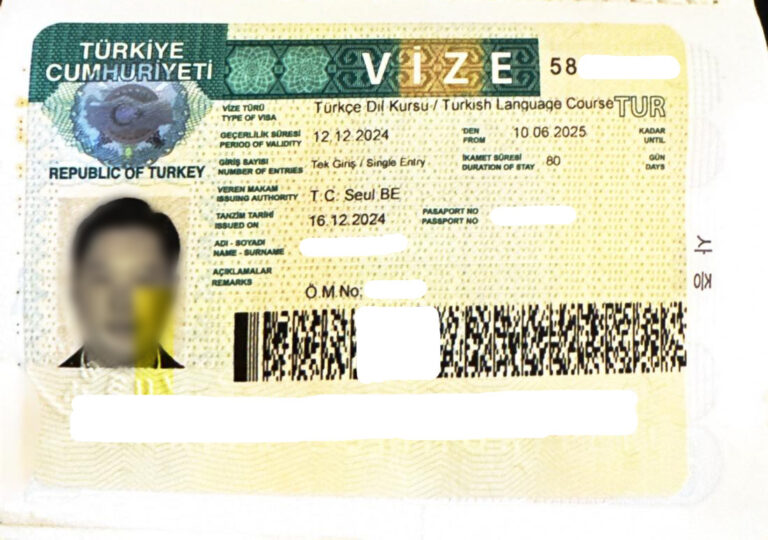 Turkish Language Course Visa Photo of a Client from South Korea